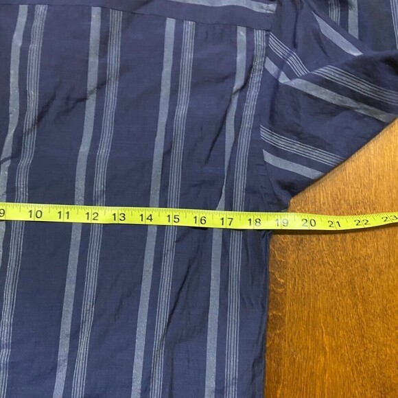 Versace Couture Striped Navy Blue Slim Fit Button Down Shirt Men's Size Medium - Picture 7 of 8